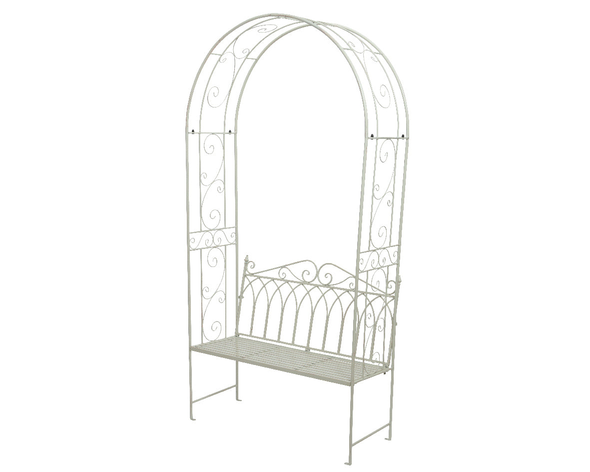 Panchina ad arco in metallo beige  Panchina ad arco in metallo beige